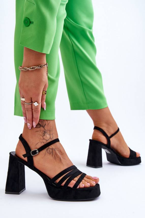 Women's Suede Platform Sandals Black Verda