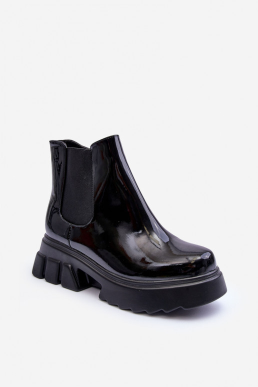 Slip-on Rubber Boots Jodhpur Boots Black Carme