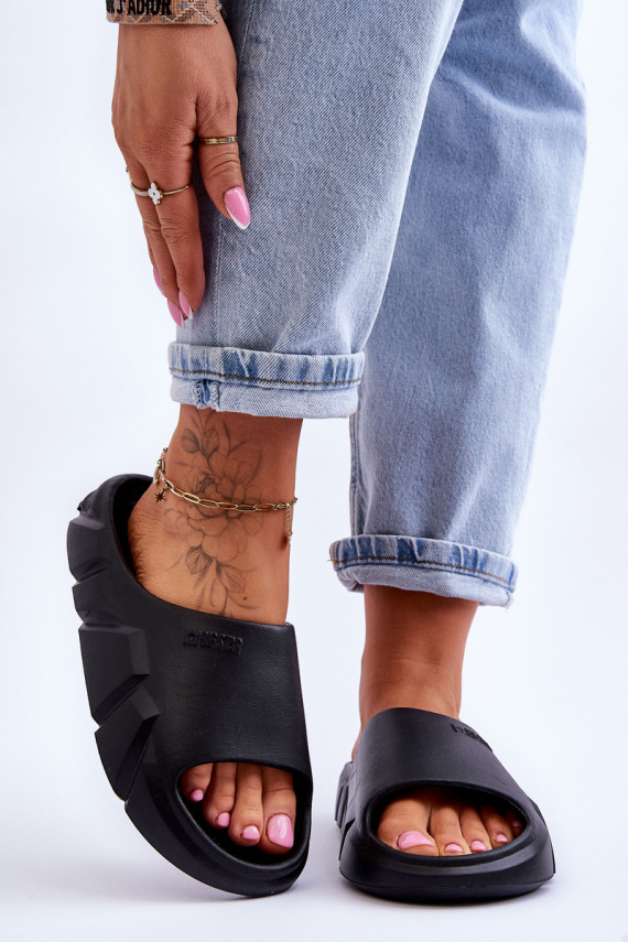 Women's Light Foam Big Star Slippers Black