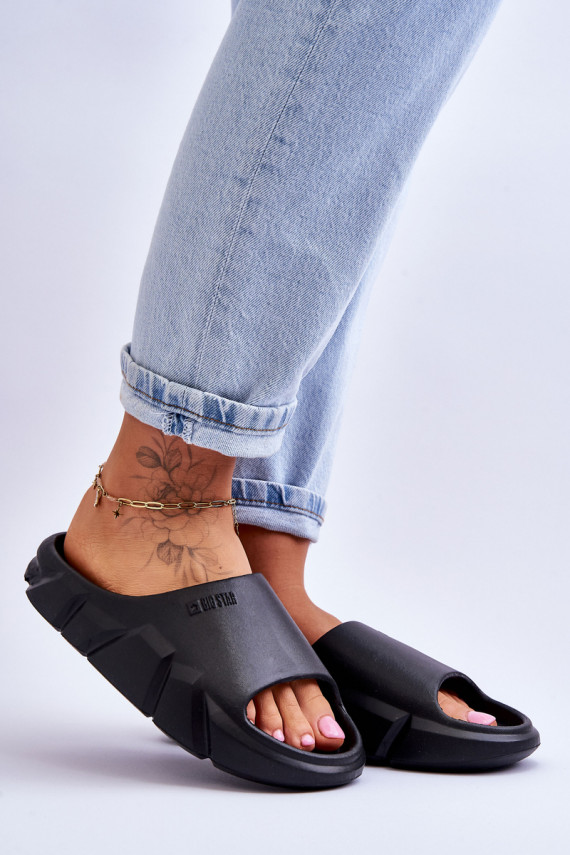Women's Light Foam Big Star Slippers Black
