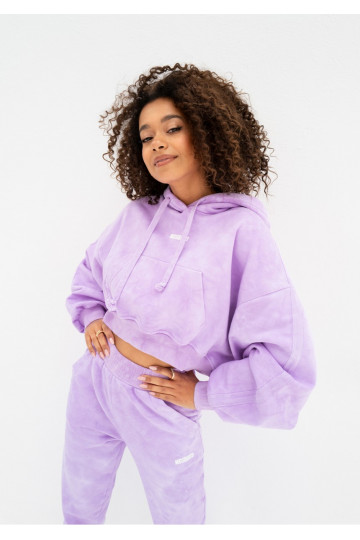 Raffy - Short lila tie dyed hoodie 2