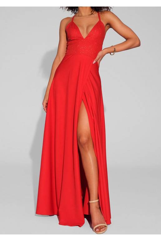 Selena - long shiny red dress Selena - long shiny red dress