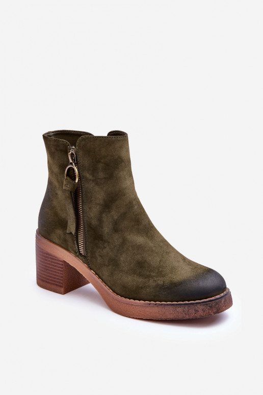 Women's Classic Suede Boots Green Limoso