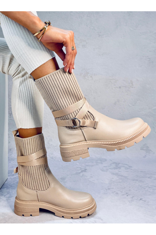 Boots with an elastic upper SHAFFER khaki colors