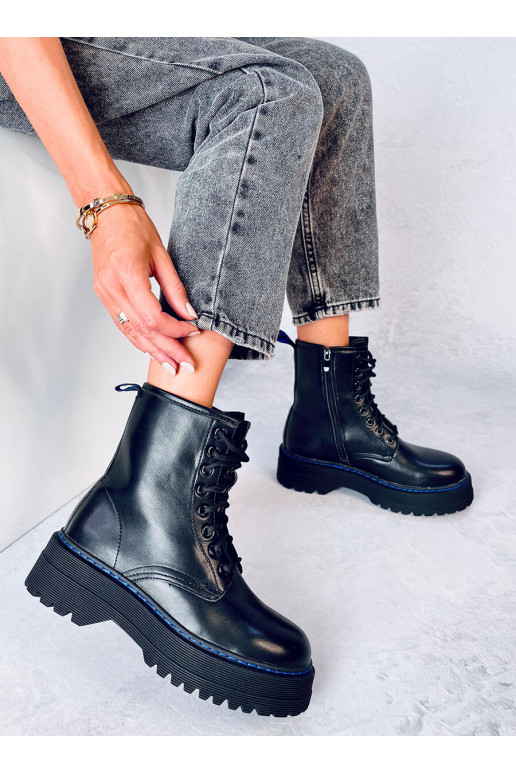 Women's boots with platform HAMEL BLACK/BLUE