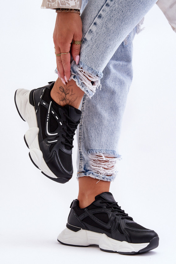 Women's Sports Sneakers Black Feluci