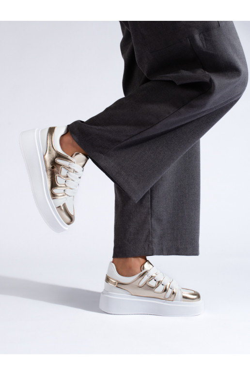 Sneakers model shoes with a high platform white color Shelovet