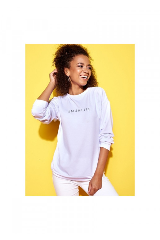 White &quot;hashtag mumlife&quot; sweatshirt