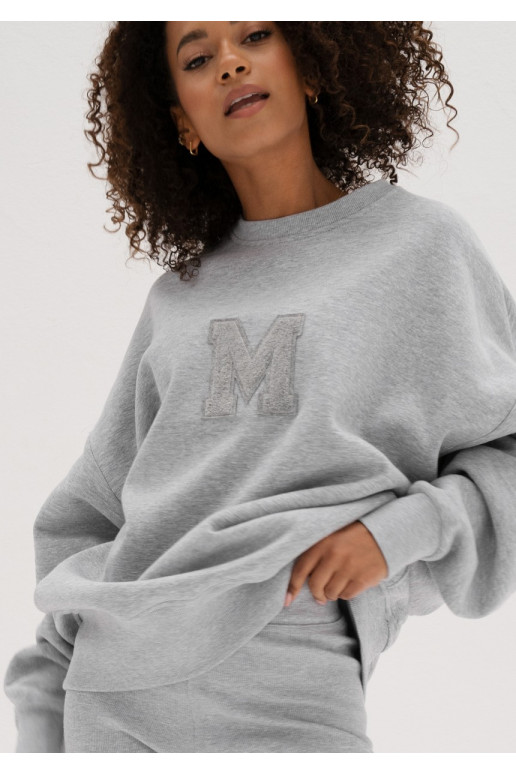 Vibe - Melange grey oversize sweatshirt &quot;M logo&quot;