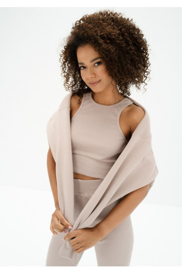 Hype - Beige knitted short top