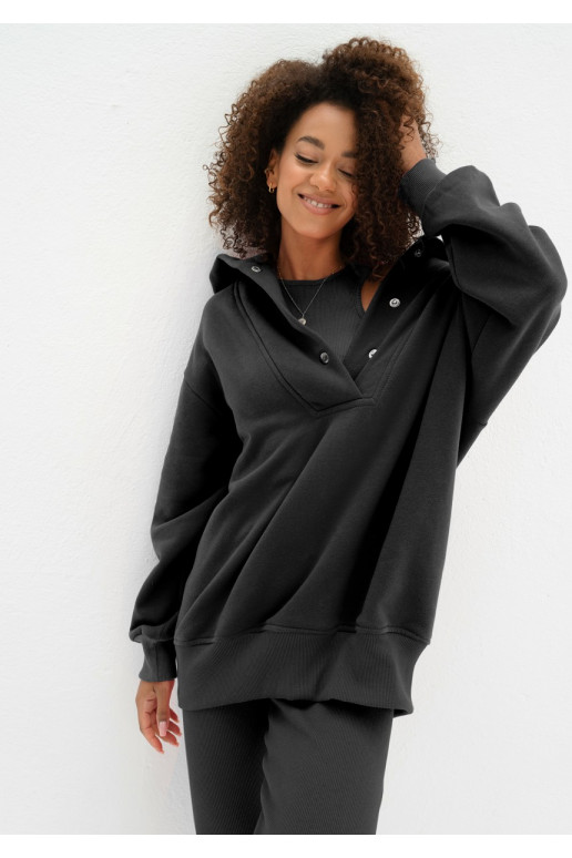 Raven - Black oversize hoodie