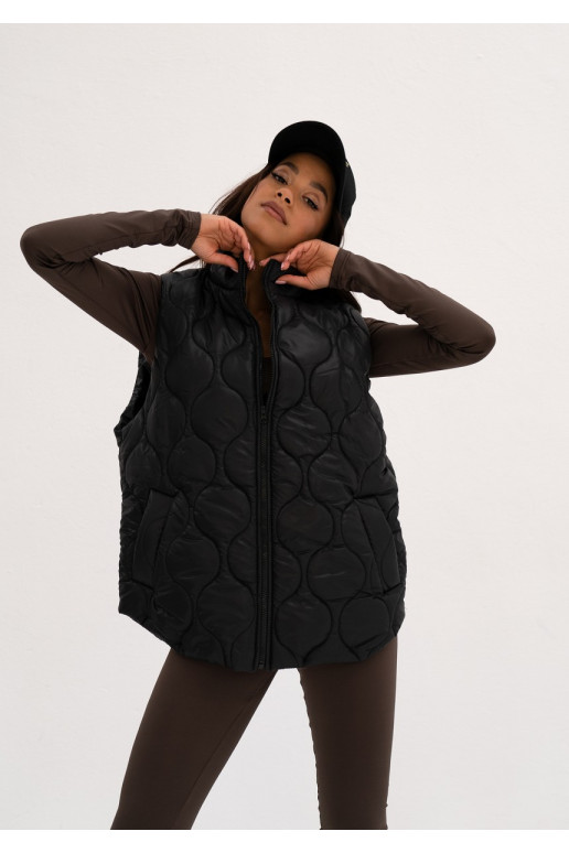 Cider - Black quilted sleeveless jacket