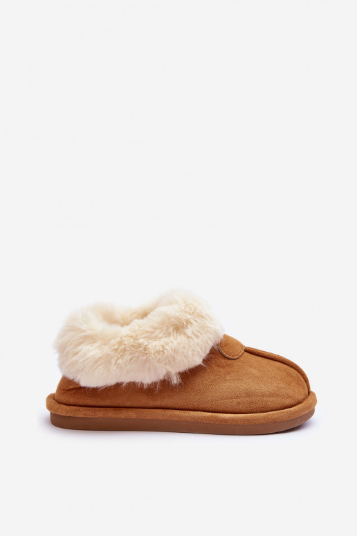 Women's Slippers With Faux Fur Brown Lanoze