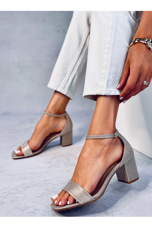 Stylish high-heeled sandals MEGHAN GOLD