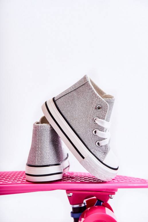 Children's High Sneakers Silver Catrina Children's High Sneakers Silver Catrina
