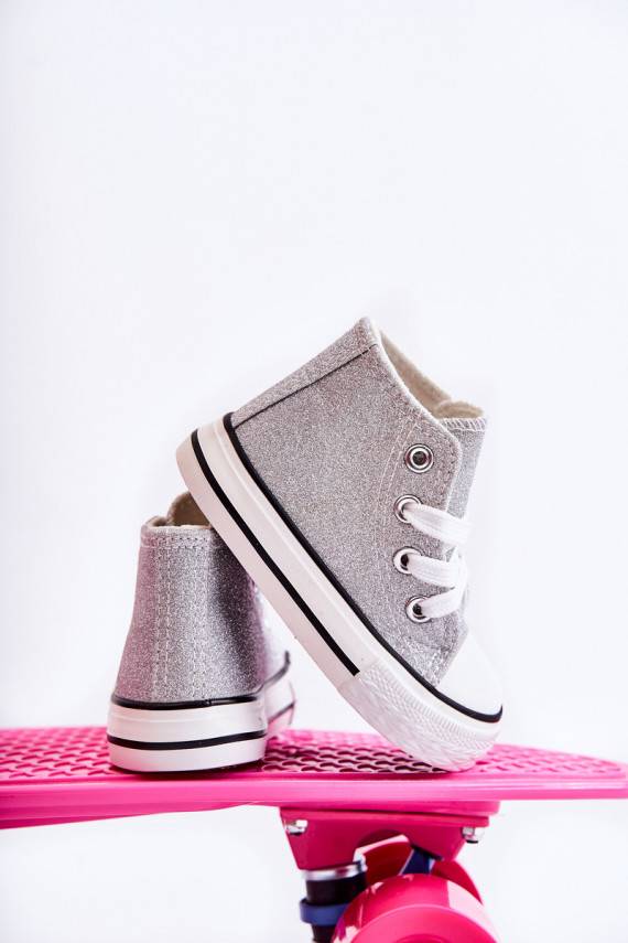 Children's High Sneakers Silver Catrina
