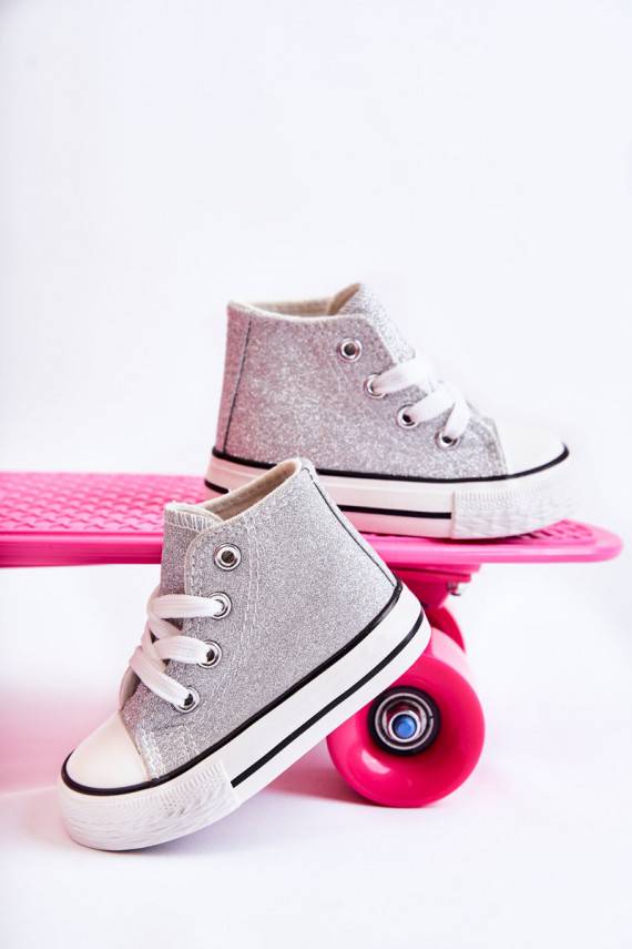 Children's High Sneakers Silver Catrina