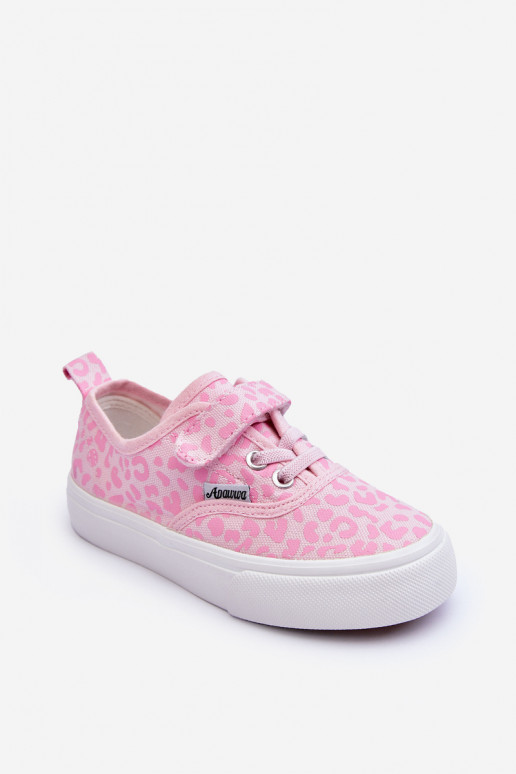 Patterned Children's Lace-up Sneakers Pink Talirena
