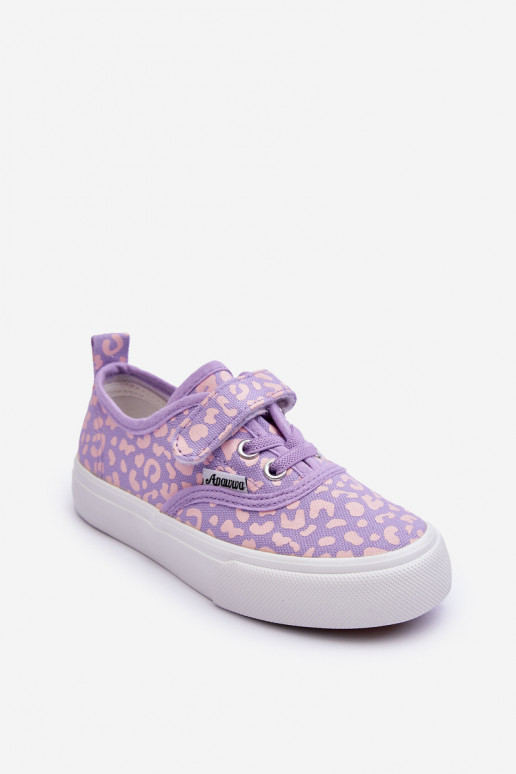 Kids Patterned Lace-up Trainers Violet Talirena