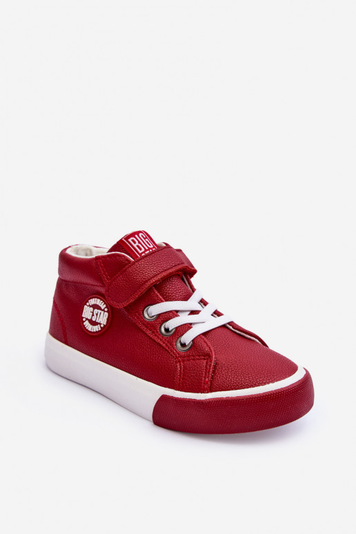 Kids Leather Sneakers Big Star EE374004 Red