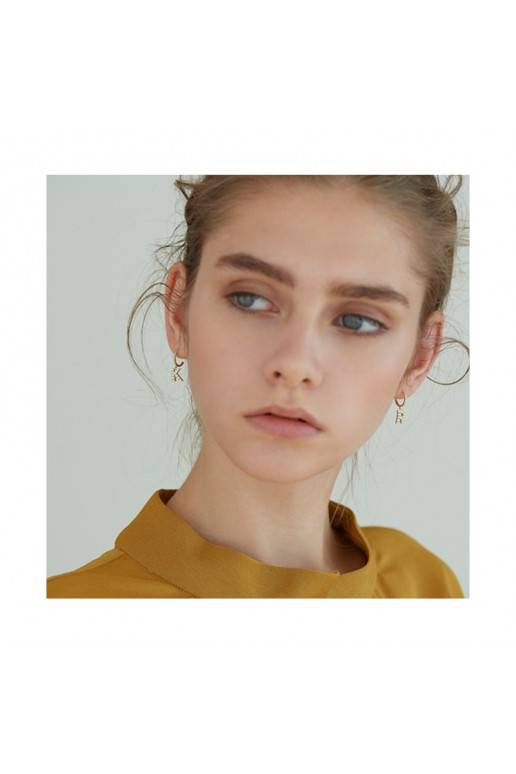 Stylish stainless steel earrings  letter KST1683Z Stylish stainless steel earrings  letter KST1683Z