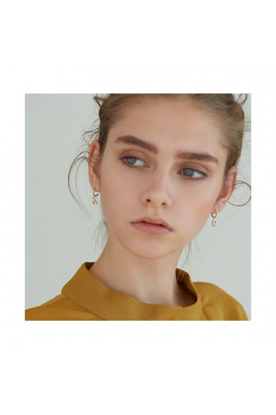 Stylish stainless steel earrings  letter KST1683Z