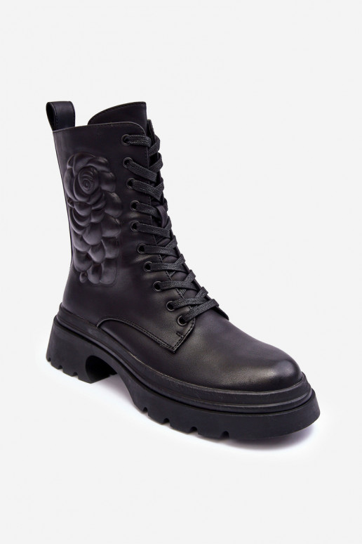 Insulated Leather Boots SBarski MR870-25 Black