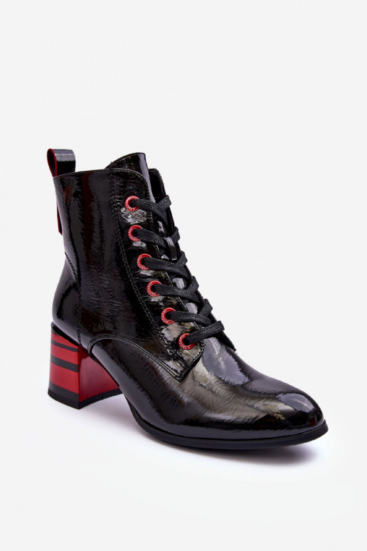 Lacquered Heeled Boots SBarski MR870-49 Black