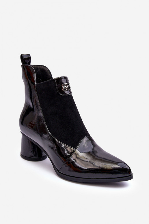 Leather Heeled Boots SBarski MR870-96 Black