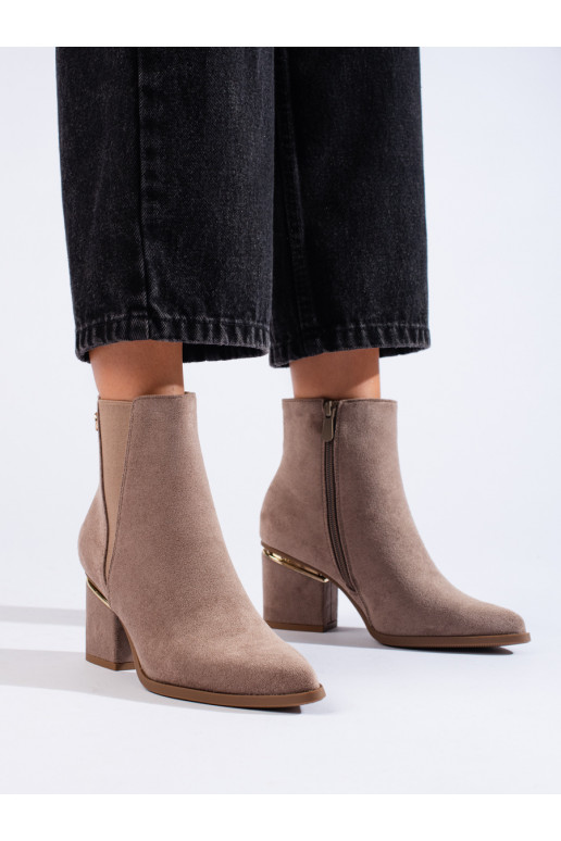 of suede women's boots  dark beige Shelovet