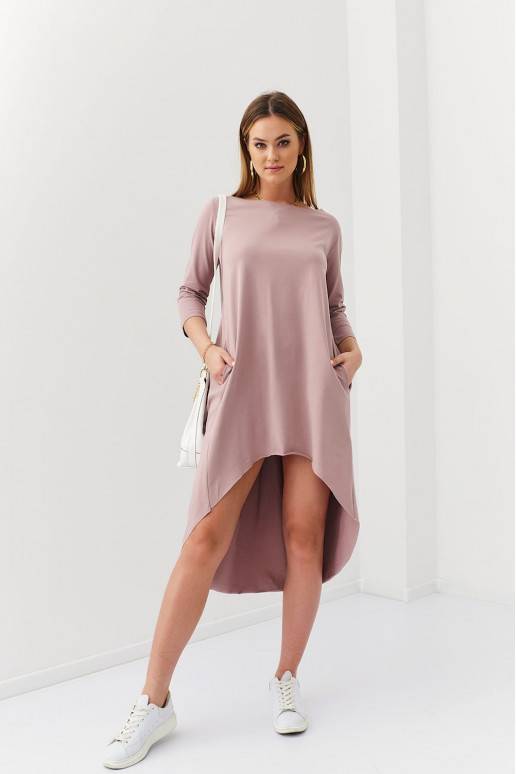 Asymmetrical dress oversize cappuccino color FK613