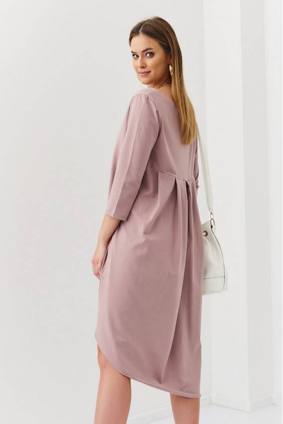 Asymmetrical dress oversize cappuccino color FK613
