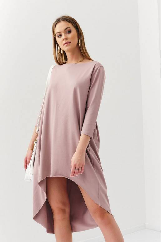 Asymmetrical dress oversize cappuccino color FK613
