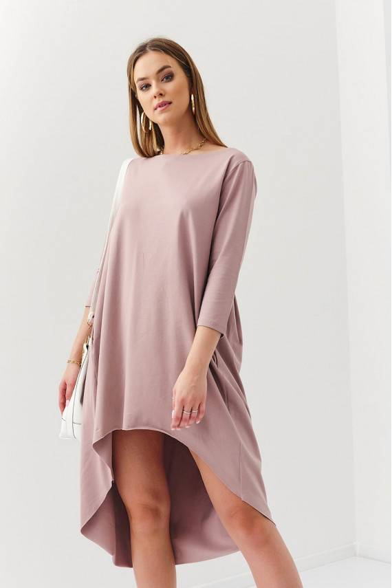 Asymmetrical dress oversize cappuccino color