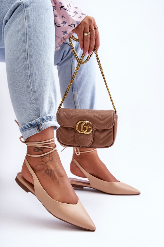 Women's Lace Ballet Flats Nude Lilly Ann