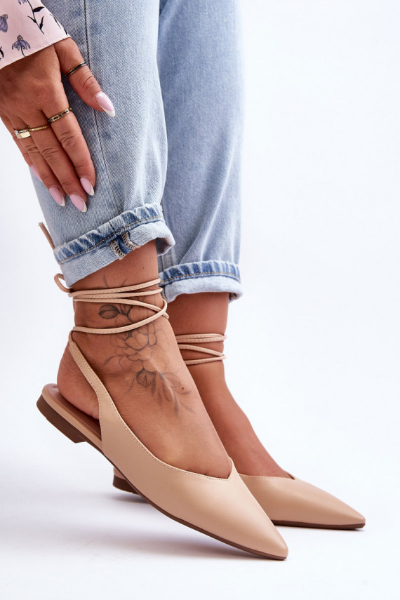 Women's Lace Ballet Flats Nude Lilly Ann