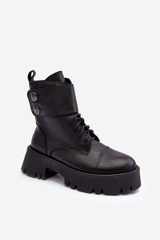 Leather Ankle Boots Women's Black Anceria