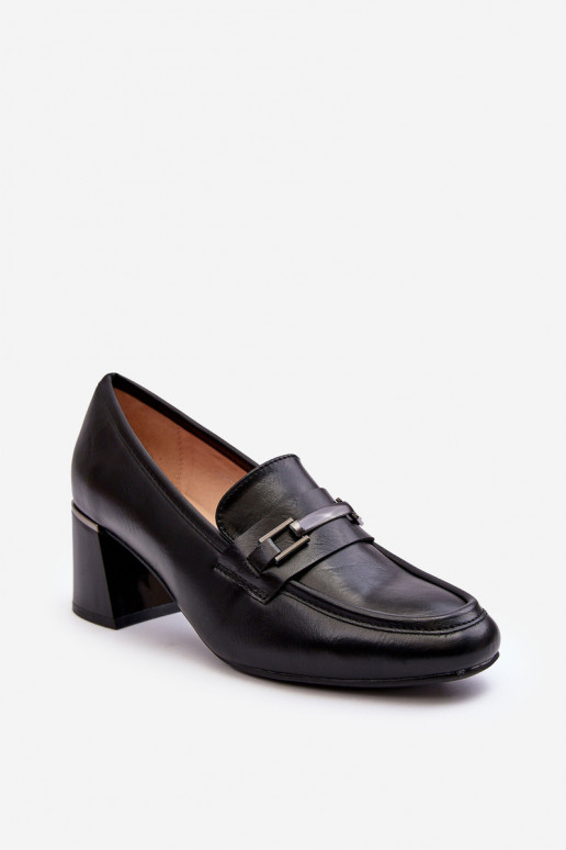 Leather Heels on a Stiletto Black Idona
