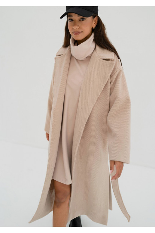 Salve - Beige chevron coat