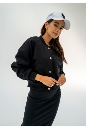 Club - Black snap-buttoned sweatshirt 2