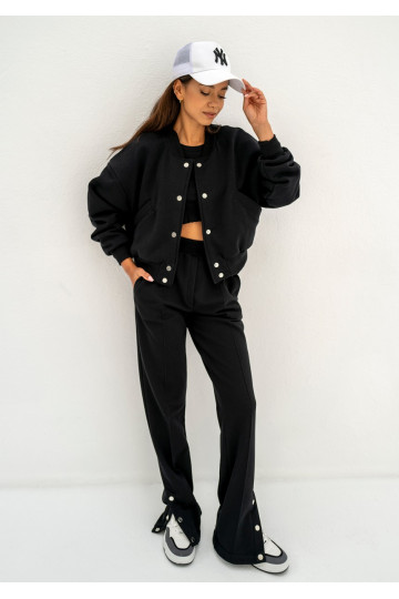 Club - Black snap-buttoned sweatpants 2