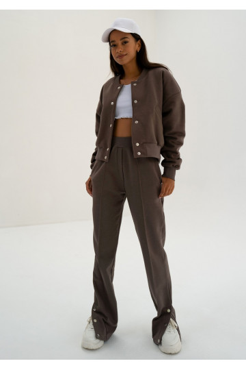 Club - Brown snap-buttoned sweatpants 2