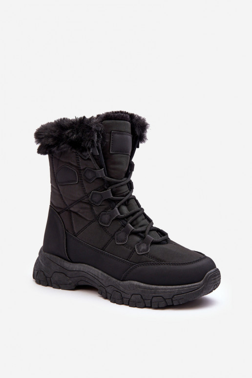 Women's Snow Boots with Faux Fur Zip Black Vittora