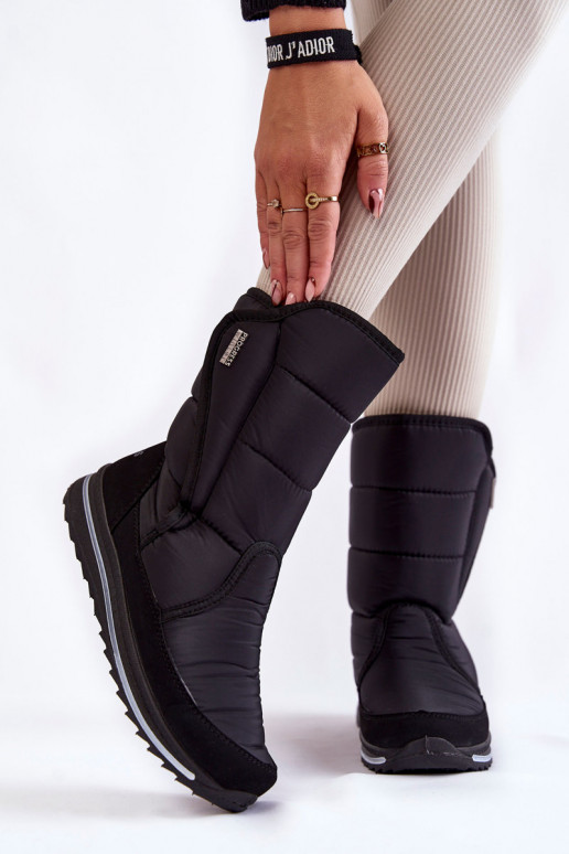 Women's Snow Boots With Velcro Progress PROGJ-22-128 Black