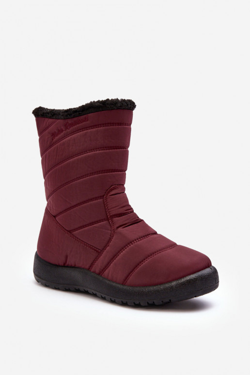 Women's High Padded Snow Boots Burgundy Luxina