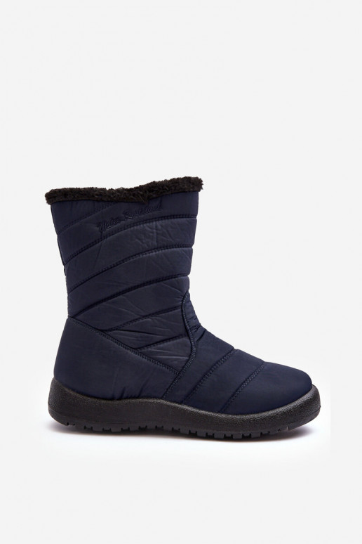 Women's High Padded Snow Boots Navy Luxina