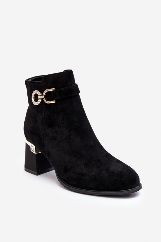 Fashionable Women's Suede Boots Black Nola