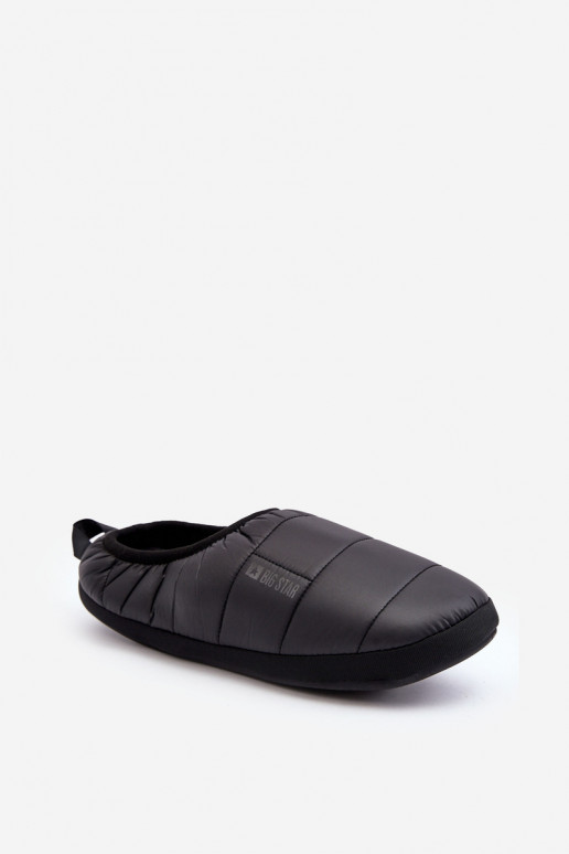 Men's Slip-on Insulated Slippers Black Big Star KK174363