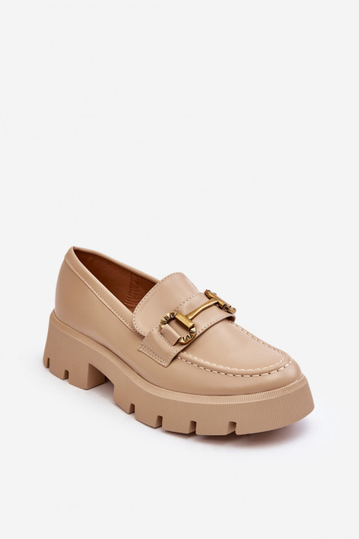Women's Loafers with Ornament Beige Peuria
