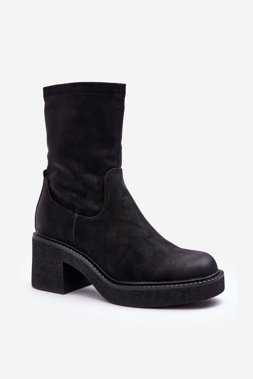 Women's Boots on Massive Heel Black Tozanna